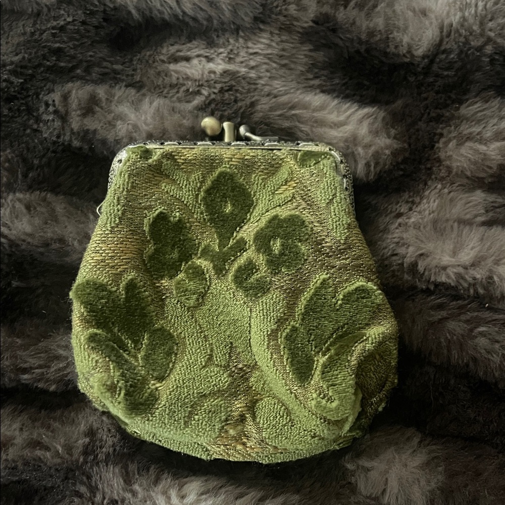 Vintage Green Floral Women's Coin Purse